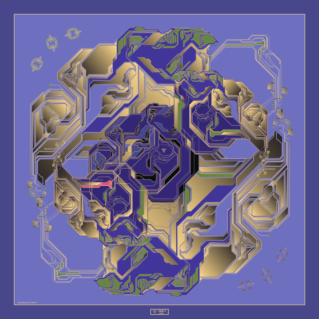 Systemic Graphic Composition on Purple